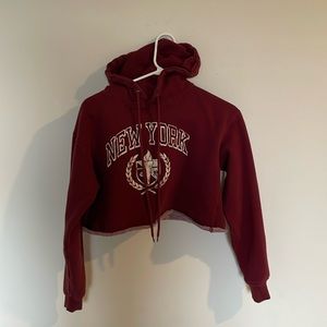 X-Small, Wild fable maroon, red cropped sweatshirt